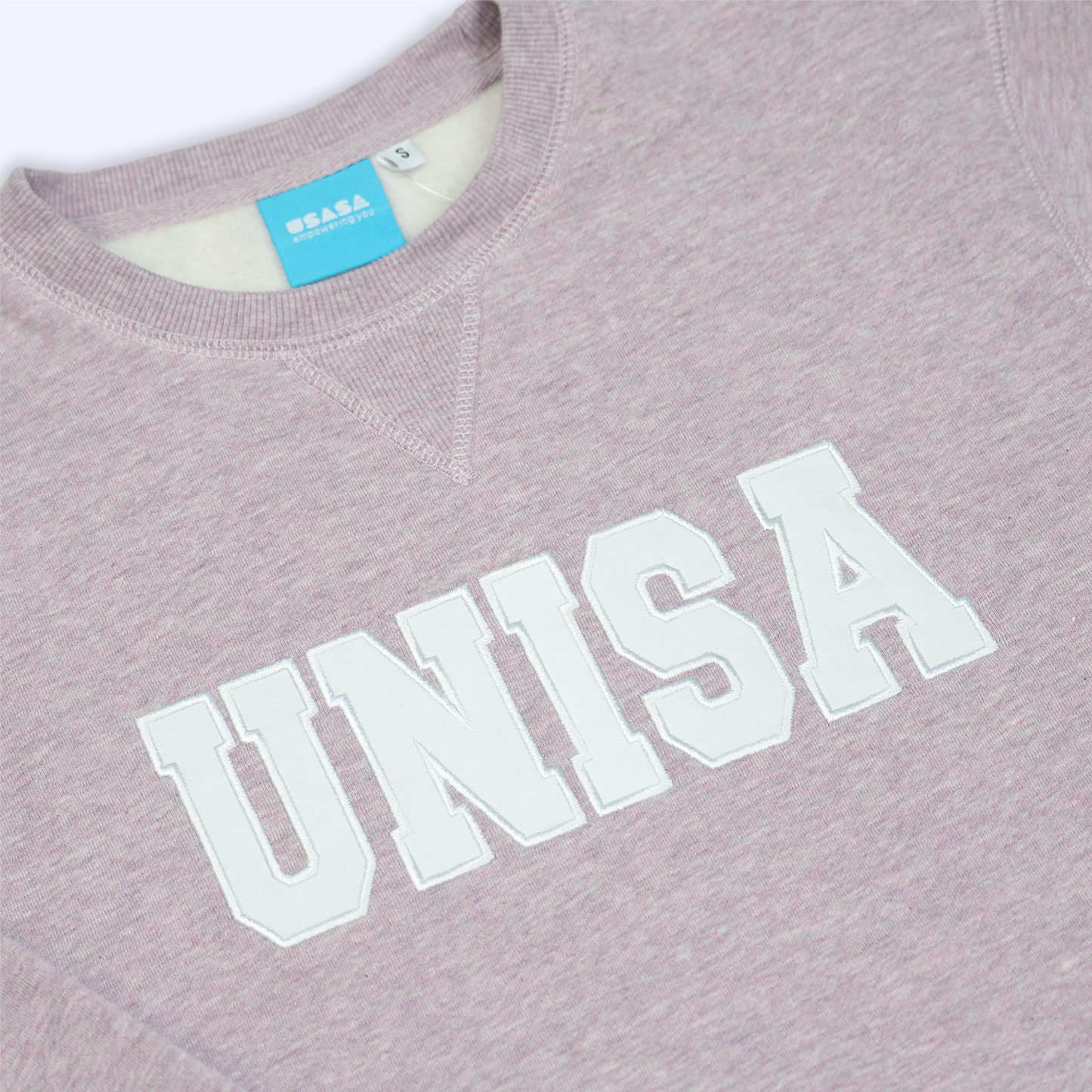 Crew Neck Jumper in Jacaranda- UNISA Block Logo