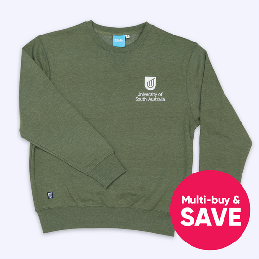 Crew Neck Jumper in Sage Green- Traditional Logo