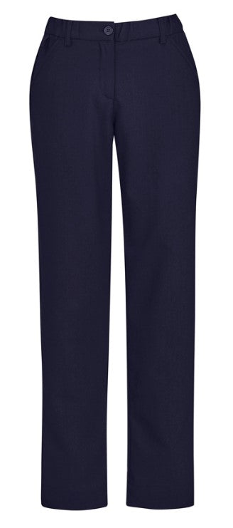 Women's Navy flat panel pant