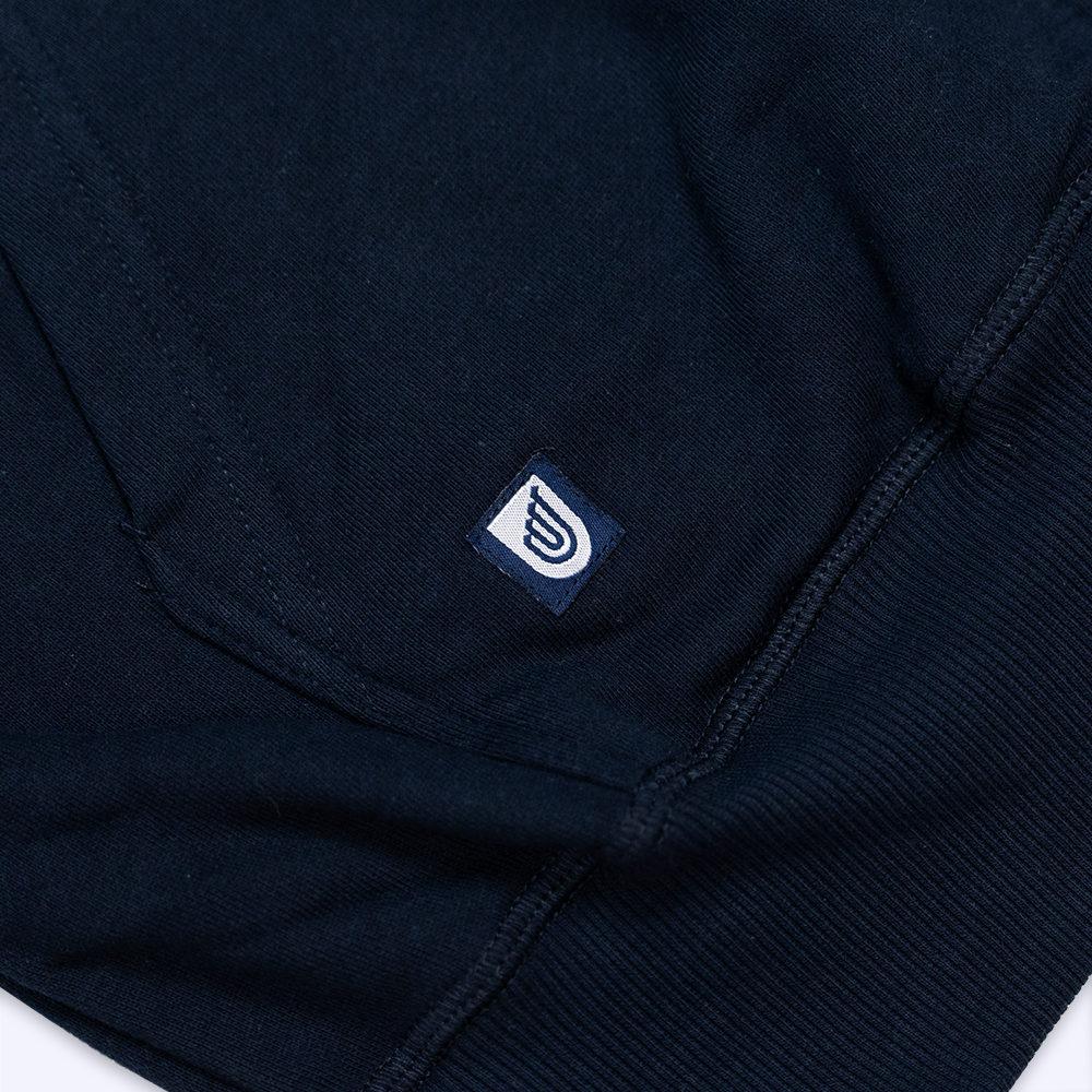 Premium Zip Hoodie in Navy- Traditional Logo