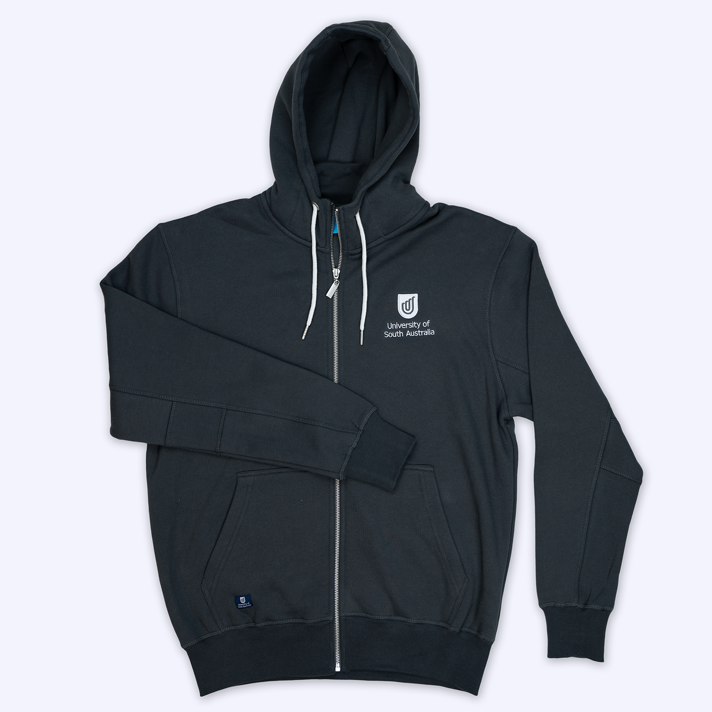 Premium Zip hoodie in Charcoal - Traditional Logo